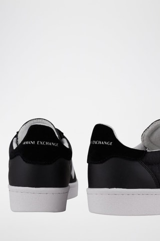 Sneakers in pelle e pelle scamosciata - Nero e bianco