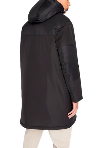 Cappotto lungo con cappuccio - Nero