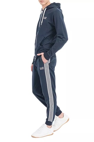 Felpa con cappuccio e pantaloni sportivi - Navy e bianco