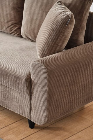 Canapé d'angle gauche - Marron - 3 places - En polyester