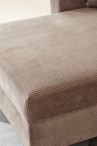 Canapé d'angle gauche - Marron - 3 places - En polyester