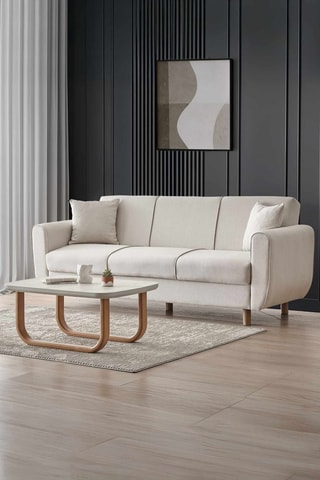 Canapé convertible - Beige - 3 places - En lin