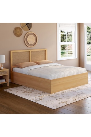 Canapé abatible con somier de madera y cabecero - Cama de 140 x 190 cm