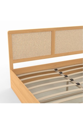 Canapé abatible con somier de madera y cabecero - Cama de 140 x 190 cm