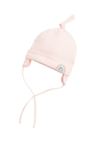 2 gorros aviador - Branco e rosa
