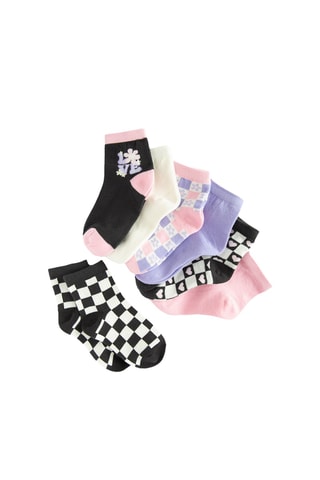 7 paires de chaussettes - Noir et rose