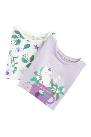 2 t-shirts - Blanc et violet