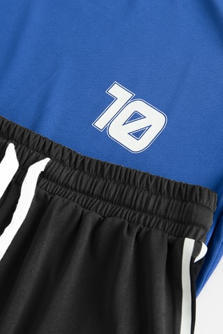 T-shirt e calções - Azul-cobalto e preto