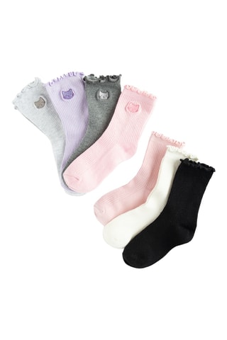 7 paires de chaussettes - Rose et gris