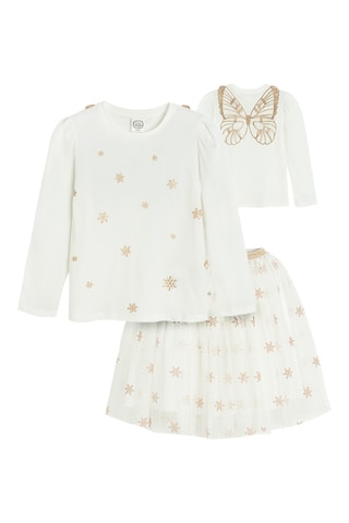 T-shirt e saia - Branco
