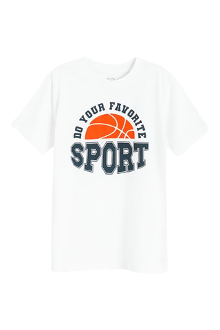 T-shirt e calções - Branco e azul-marinho