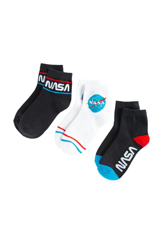 3 paires de chaussettes NASA - Rouge et blanc