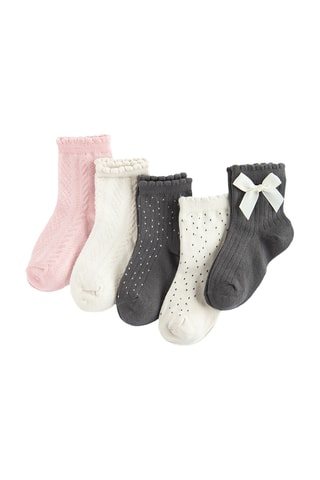 5 paires de chaussettes - Rose et gris foncé
