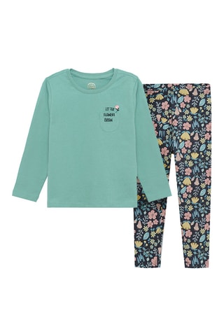 T-shirt e leggings Verde-água