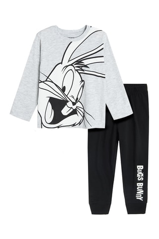 Pijama Bugs Bunny Cinzento e preto