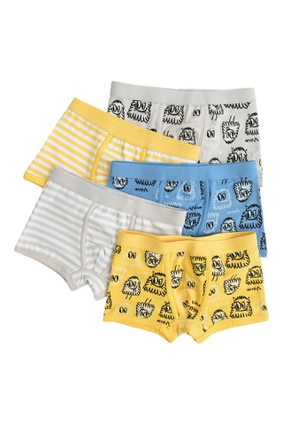 5 boxers – Amarelo, branco e azul-celeste