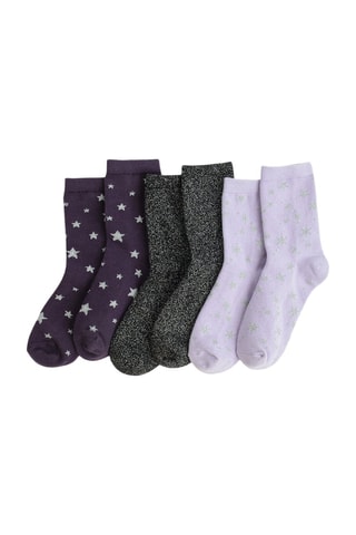 3 paires de chaussettes - Violet, noir et mauve