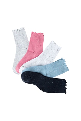 5 paires de chaussettes - Gris chiné, rose et bleu