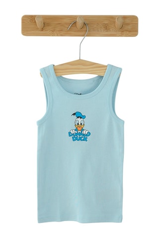 3 camisolas de alças Donald Disney Azul-celeste e branco