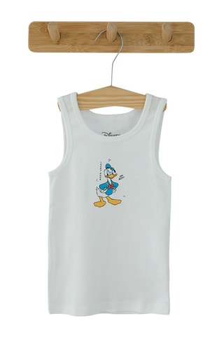 3 camisolas de alças Donald Disney Azul-celeste e branco