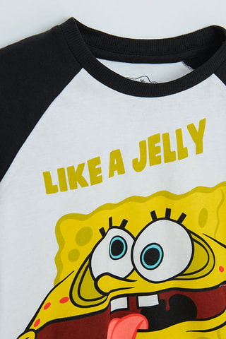 2 t-shirts Sponge Bob - Branco e castanho