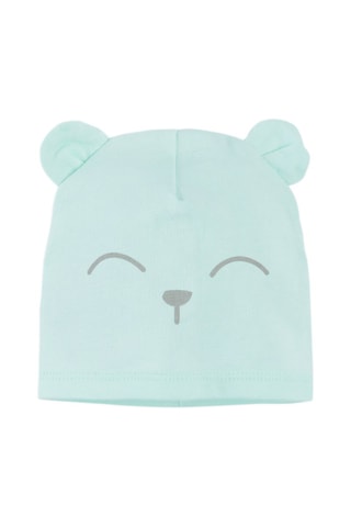 2 gorros com orelhas - Violeta e verde-água