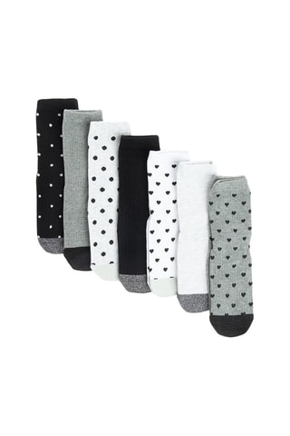 7 paires de chaussettes - Noir, gris chiné et blanc