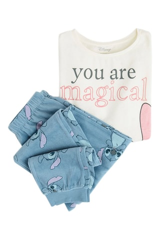 Pyjama Stitch Lilo et Stitch Disney - Ecru et bleu clair