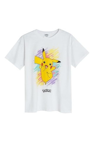 T-shirt Pikachu Pokemon - Blanc