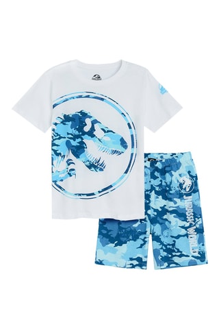 T-shirt et short Jurassic World - Blanc et bleu marine