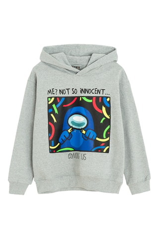 Sweat com capuz - Cinzento-claro mesclado