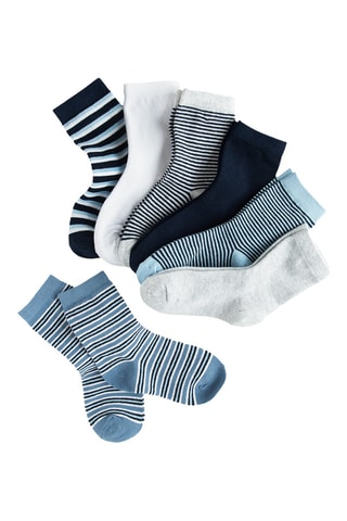 7 pares de meias - Azul