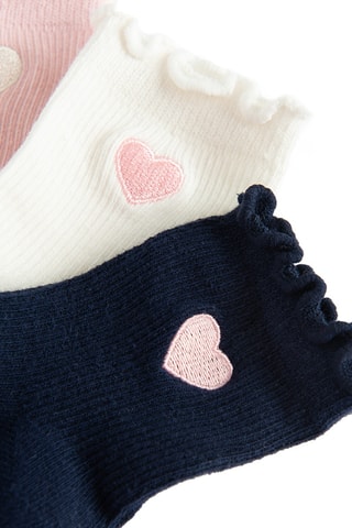 3 pares de meias - Rosa e azul-marinho