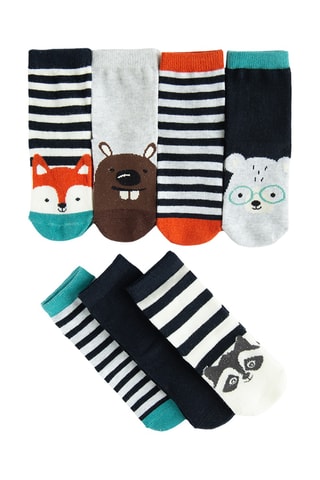 7 pares de meias - Preto e branco