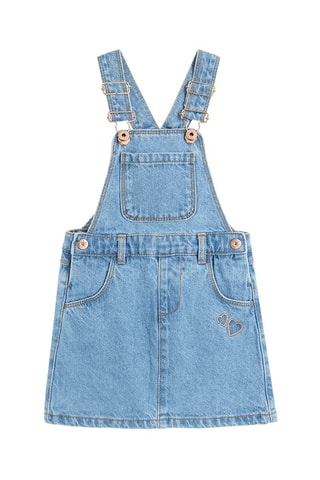 Vestido-jardineiras de ganga Azul-claro