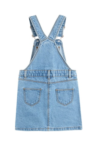 Vestido-jardineiras de ganga Azul-claro