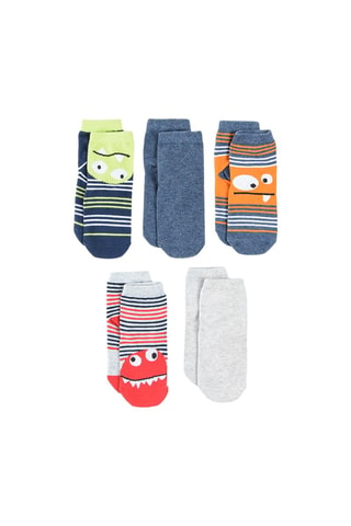 5 paires de chaussettes Bleu marine, indigo et gris chiné