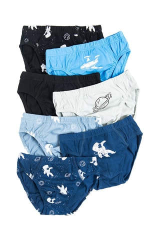 7 slips Noir, bleu clair et gris clair