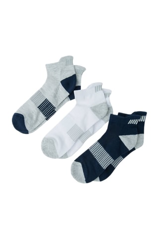 3 paires de chaussettes - Gris chiné, blanc et bleu marine