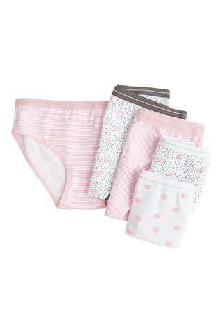 5 slip - Bianco e rosa