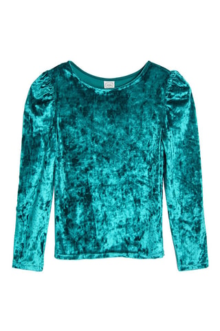 T-shirt en velours Turquoise