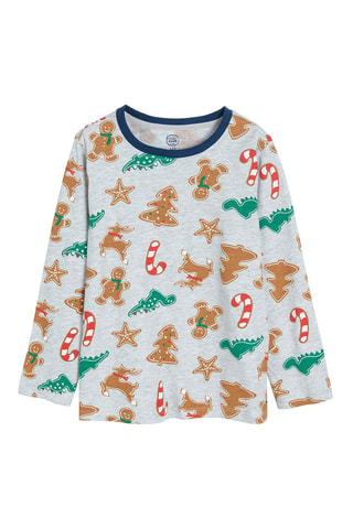 Pyjama Gris clair chiné et camel