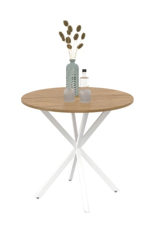 Mesa Soline - imitación madera y blanco
