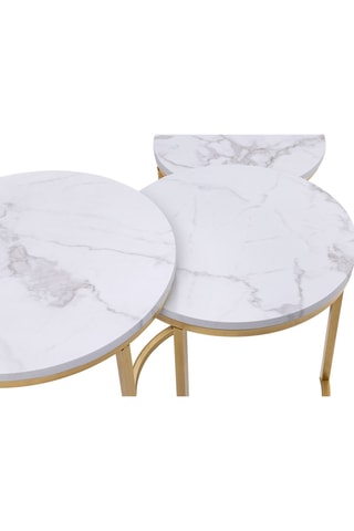 3 mesas de centro encajables redondas Glam - 35 x 35/40 x 40/45 x 45 cm