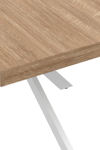 Mesa Brixton - imitación madera y blanco