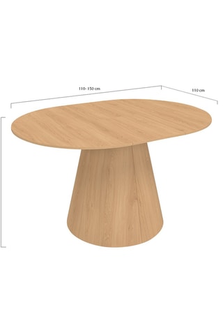 Mesa de comedor redonda extensible Elvis de madera Ø 110-150 cm
