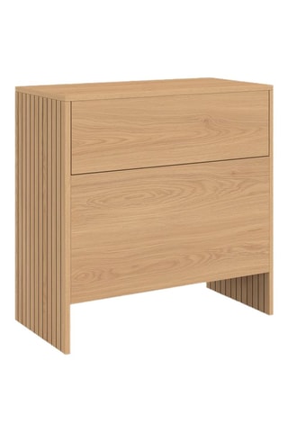 Mesa auxiliar minibar Faustine de madera y listones
