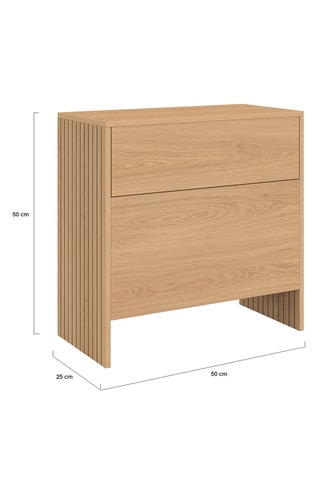 Mesa auxiliar minibar Faustine de madera y listones