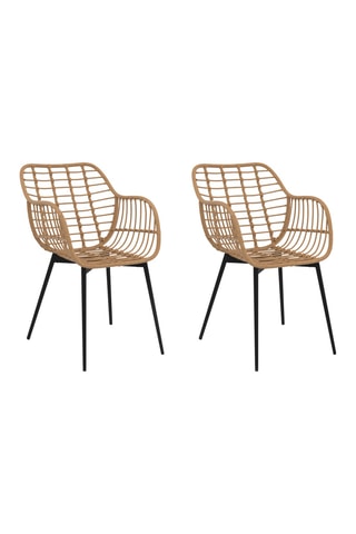 2 sillones Cuba - Imitación ratán y negro