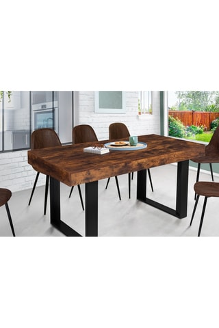 Mesa Brixton - Imitación madera y negro